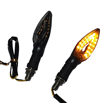 Поворотники на мотоцикл, мопед, скутер, електровелосипед LED (KC-044) ДИНАМІЧНІ (ЖОВТИЙ)