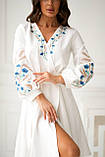 Жіноча сукня на запах з вишивкою на рукавах, фото 9