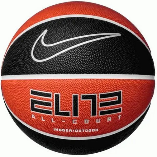 Баскетбольний м'яч Nike ELITE ALL COURT 8P 2.0 DEFLATED жовтогарячий, чорний Уні (розмір 7) N.100.4088.811.07