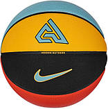 Баскетбольний м'яч Nike ALL COURT 2.0 8P G ANTETOKOUNMPO DEFLATED чорний, жовтий, блакитний, червоний Уні (розмір 7), фото 2