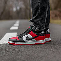 Червоно-чорні кросівки чоловічі Nike SB Dunk Low Black Red