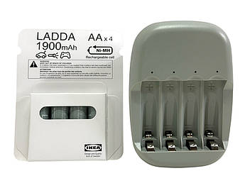 Набір зарядного пристрою з батареями IKEA STENKOL / LADDA 1900 мАг 894.196.26
