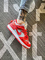 Червоні кросівки чоловічі Nike SB Dunk x Off White University Red