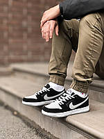 Чорно-білі кросівки чоловічі Nike SB Dunk Low White Black
