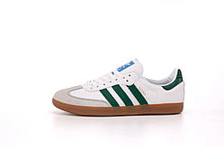 Білі чоловічі кросівки Adidas Samba White Black Демісезонні кросівки Адідас Самба