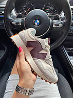 Замшеві бежеві жіночі кросівки New Balance 327