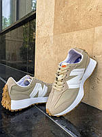 Замшеві бежеві жіночі кросівки New Balance 327