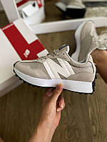 Замшеві бежеві жіночі кросівки New Balance 327