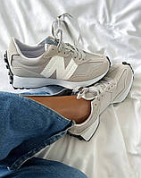 Замшеві бежеві жіночі кросівки New Balance 327