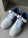 Білі з синім шкіряні чоловічі кросівки Adidas Forum 84 Low, фото 7