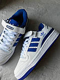 Білі з синім шкіряні чоловічі кросівки Adidas Forum 84 Low, фото 9