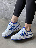 Білі з синім шкіряні чоловічі кросівки Adidas Forum 84 Low, фото 10