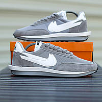 Сірі замшеві чоловічі кросовки Nike LD Waffle Sacai