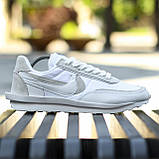 Білі текстильні літні жіночі кросівки Nike LD Waffle Sacai, фото 3