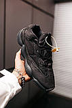Чорні замшеві чоловічі кросівки Adidas Yeezy 500, фото 7
