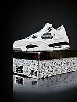 Зимові білі шкіряні чоловічі кросівки Nike Air Jordan 4