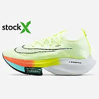 Салатові літні текстильні жіночі кросівки Nike Air Zoomx AlphaFly Демісезонні кросівки Найк Зум