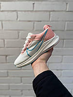 Біло-рожеві літні текстильні жіночі кросівки Nike Zoom Pegasus