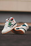 Білі шкіряні чоловічі кросівки Adidas Forum High 84, фото 5