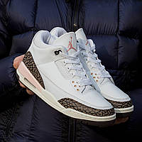 Білі жіночі кросівки Nike Air Jordan Retro 3 Neapolitan Dark Mocha
