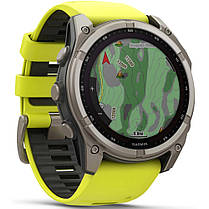 Garmin Fenix 8 Solar cмарт-часы 51 мм Sapphire Titanium Yellow and Graphite Silicone Band 010-02907-21, фото 5