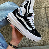 Чорні жіночі замшеві кеди Vans Skool Platform Premium