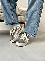 Бежеві жіночі замшеві кеди Vans Knu Skool