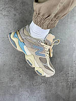 Бежеві замшеві жіночі кросівки New Balance 9060 Ivory Cream Pink Sand