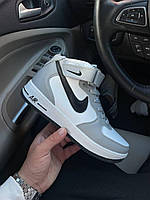 Зимові шкіряні білі чоловічі кросівки Nike Air Force 1 High Люкс