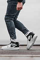 Зимові шкіряні білі чоловічі кросівки Nike Air Force 1 Люкс