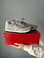 Сірі замшеві жіночі кросівки New Balance 574