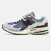 Сірі замшеві демісезонні чоловічі кросівки New Balance 2002R Light Blue кроси Нью Беланс 2002Р