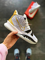 Білі текстильні чоловічі кросівки Nike Kyrie 7 NBA Final Rings Демісезонні кроси Найк Кюре