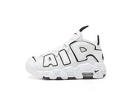 Білі з чорним шкіряні жіночі кросівки Nike Air More Uptempo Scottie Pippen