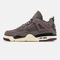 Демісезонні Коричневі шкіряні чоловічі кросівки Nike Air Jordan 4 Retro A Ma Maniere Violet Ore