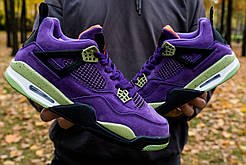 Фіолетові замшеві чоловічі кросівки Nike Air Jordan 4 Retro Canyon Purple