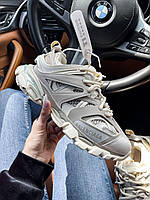 Шкіряні жіночі Бежеві кросівки Balenciaga Track Layered Cream White сітка