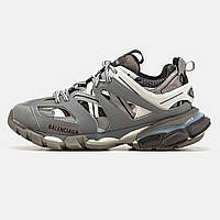 Шкіряні Сірі чоловічі кросівки Balenciaga Track 3.0 Gray Premium Демісезонні кросівки Баленсіага