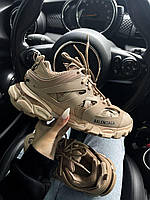 Шкіряні жіночі Бежеві кросівки Balenciaga Track Beige Premium сітка