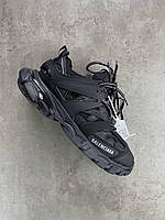 Шкіряні чорні чоловічі кросівки Balenciaga Track 3.0 Black Premium Демісезонні кросівки Баленсіага