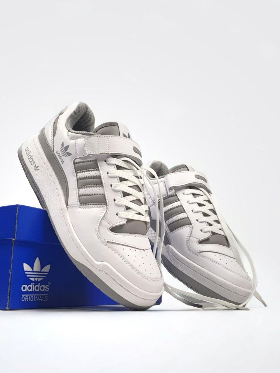 Білі шкіряні чоловічі кросівки Adidas Forum 84 Low Люкс, фото 1