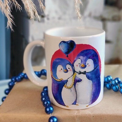 Чашка з принтом «Коли одне серце на двох»