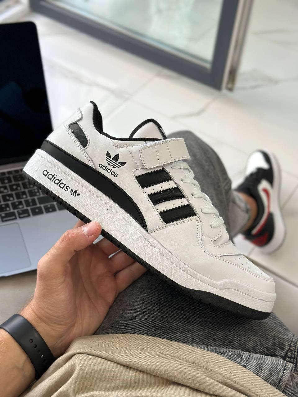 Білі шкіряні чоловічі кросівки Adidas Forum 84 Low Люкс, фото 1