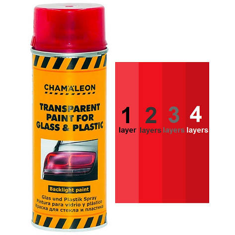 Тонувальний лак спрей для фар та ліхтарів червоний Chamaleon Red Backlight Paint For Glass & Plastic 400мл, фото 1