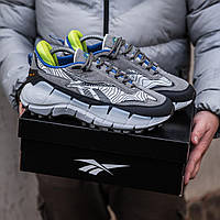 Сірі шкіряні чоловічі кросівки Reebok Zig Kinetica II Edge gore-tex