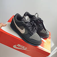 Сірі шкіряні жіночі кросівки Nike SB Dunk Low Anthracite