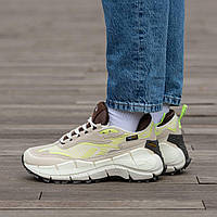 Бежеві демісезонні замшеві кросівки чоловічі Reebok Zig Kinetica Edge Водонепроникні Рибок Зиг Кінетика