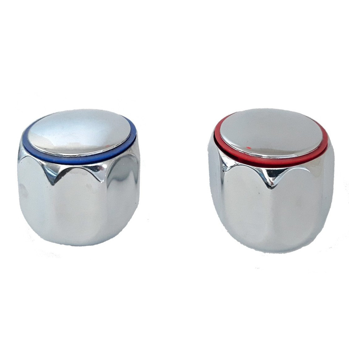 Комплект ручок на буксі змішувача Valve J.G. Еріка під шліц 24 шліци хром метал пара, фото 1