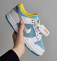 Голубі замшеві жіночі кросівки Nike SB Dunk Low