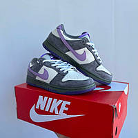 Сірі замшеві жіночі кросівки Nike SB Dunk Low